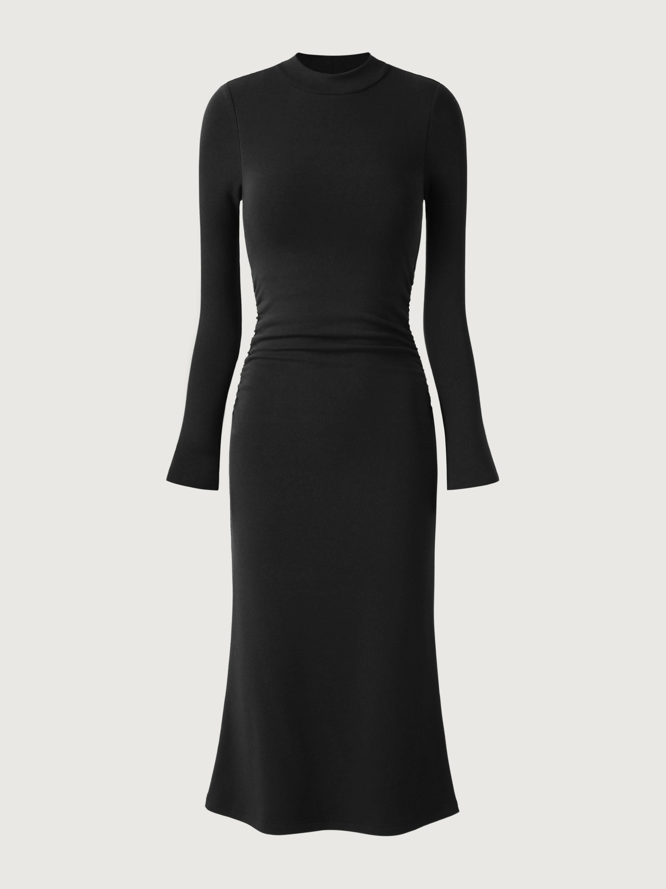 Ogl Eco-Mousse® Mockneck Ruched Sides Midi Brami Dress