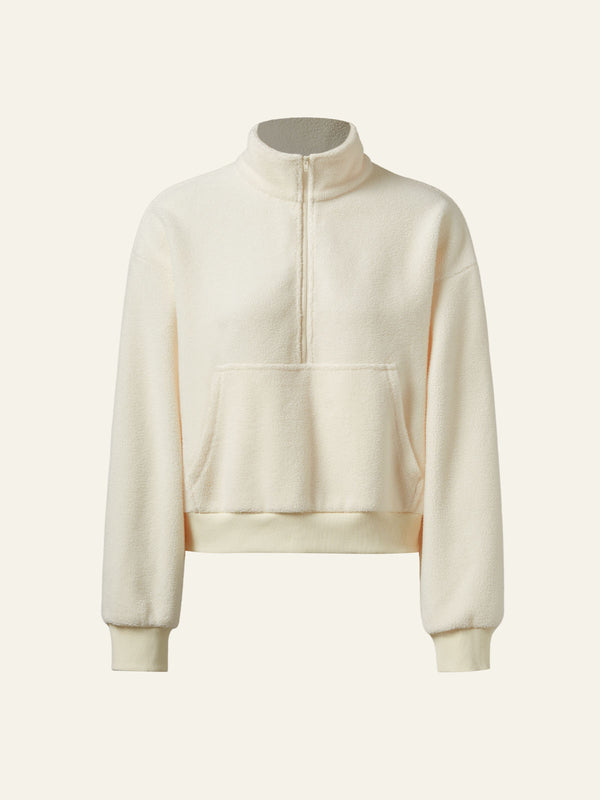 Lightweight Cozy Fleece Half Zip-up Sweatshirt