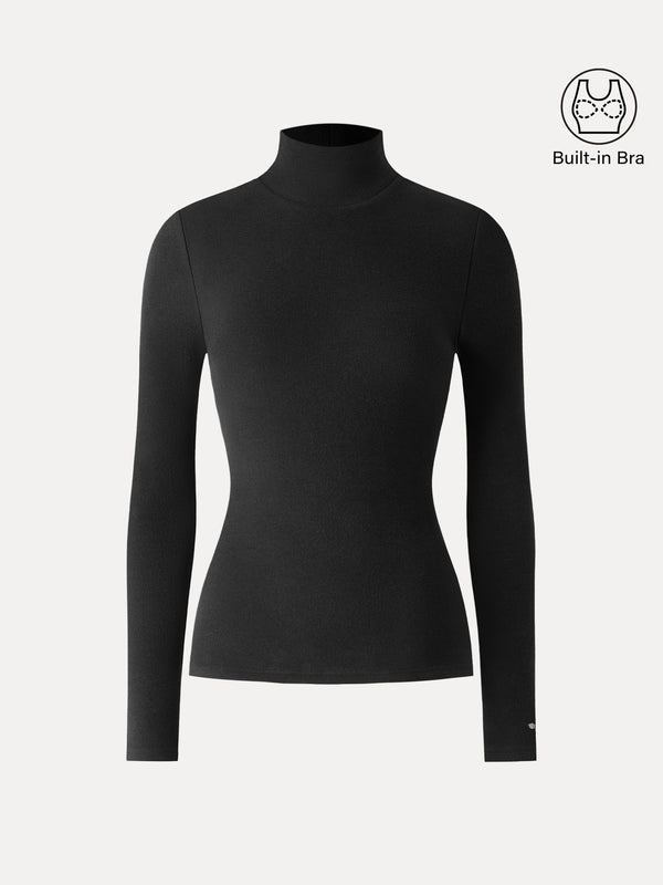 OGLmove LiteWarm Turtleneck Long Sleeve Built-In Bra Top 3.0