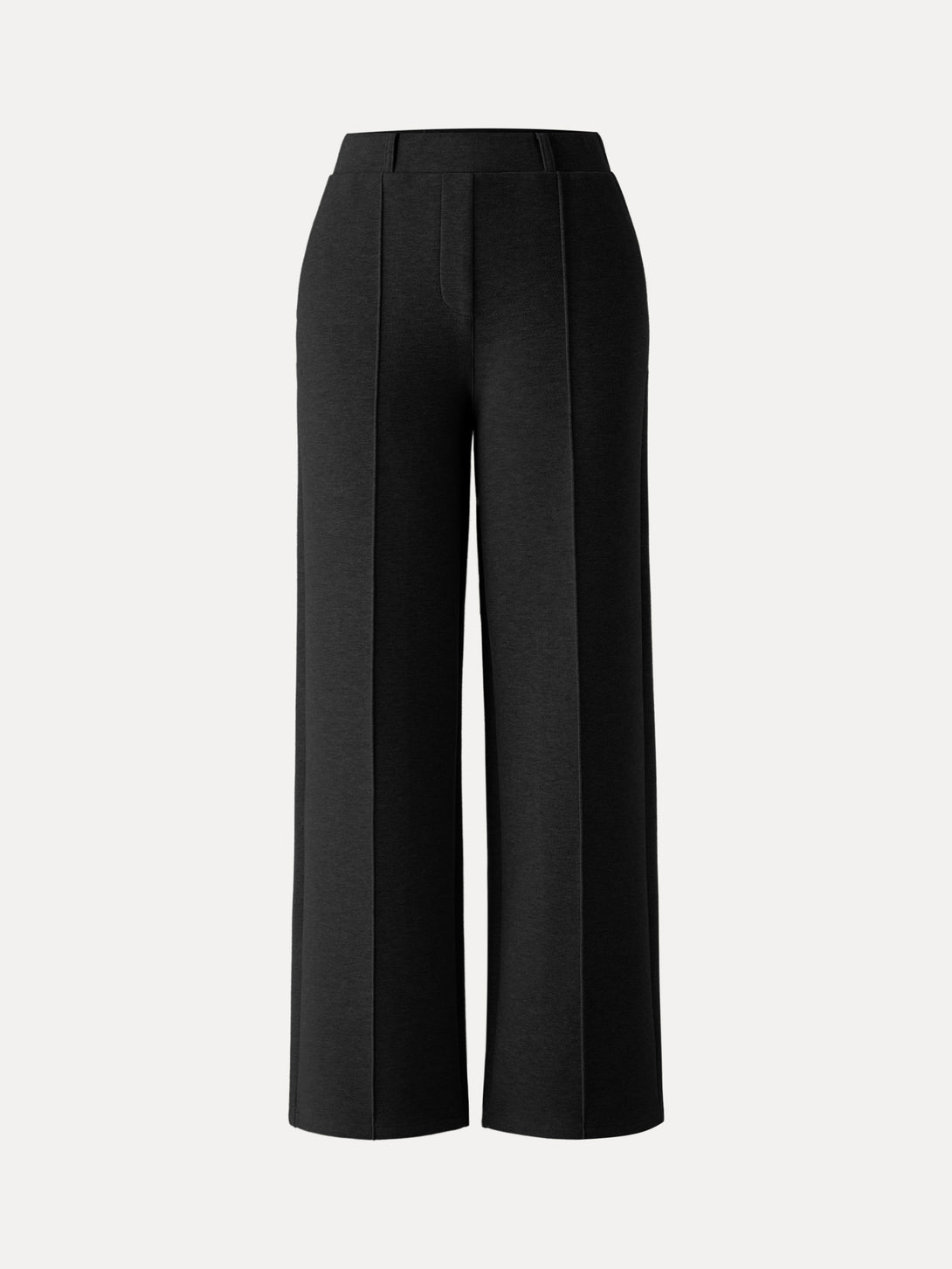 High Waisted Straight Leg Pull On Pant Petite Black