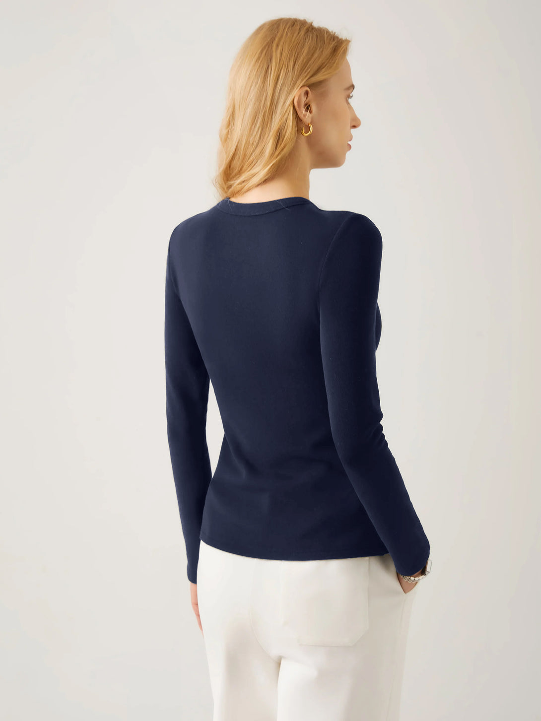 2Pcs Set Asymmetrical Placket Top & Tummy Warmer Pin-Tuck Pant