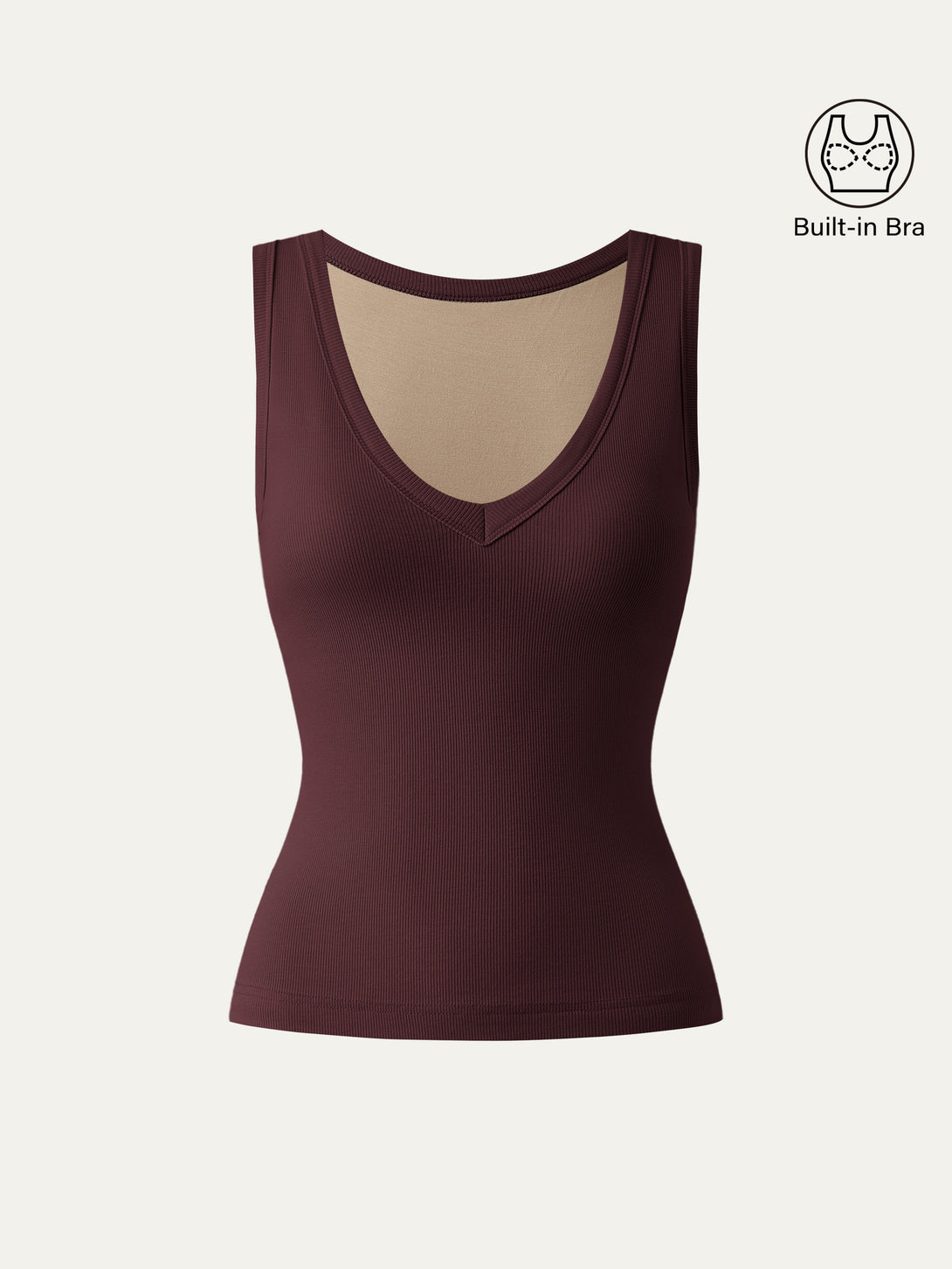 Stretchy V-neck Cotton New Airy Brami Tank Ruby XS