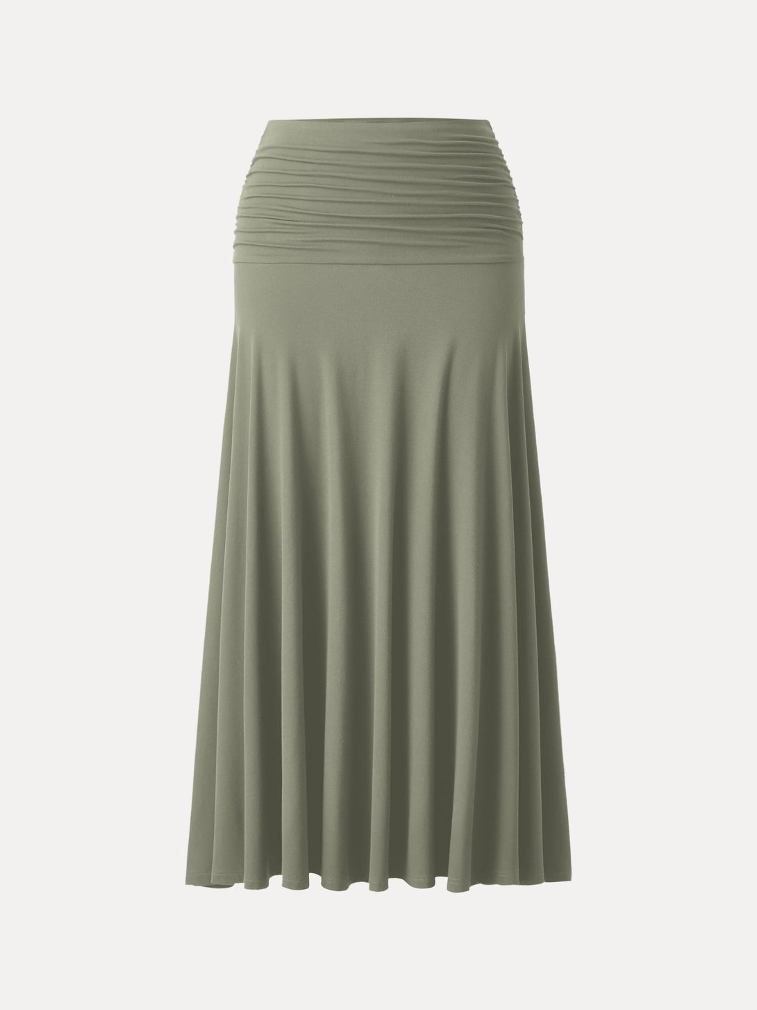 Ultrasoft Mid Rise A-line Ruched Maxi Skirt