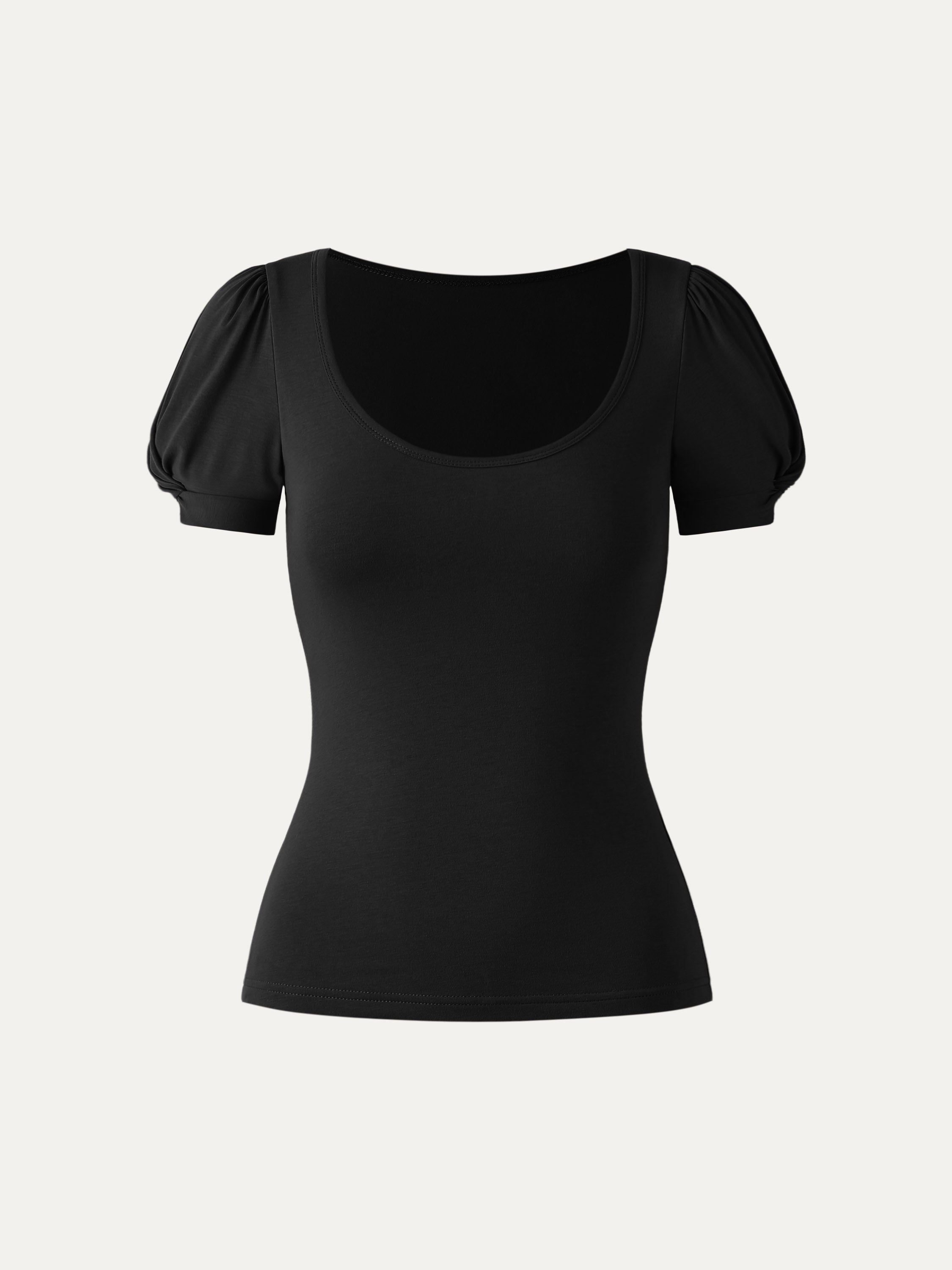 Cotton Jersey Puffy Tee - Black