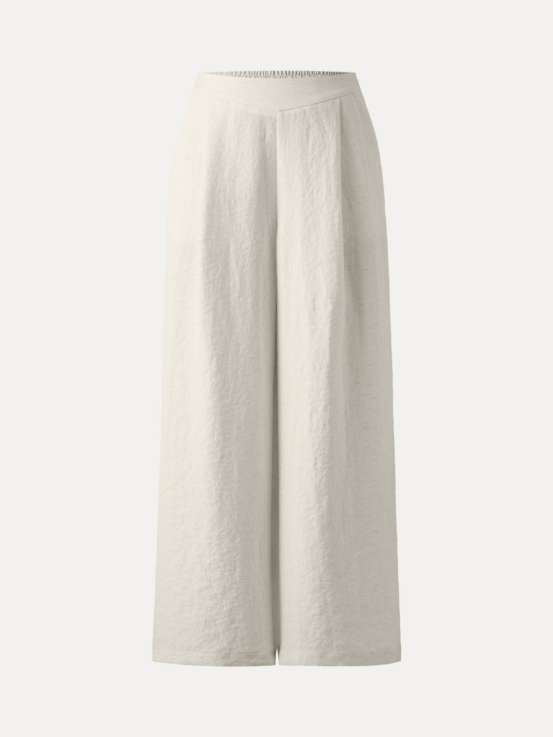 Breezy Linen Mid Rise Wide Leg Pant with Pockets Regular Off White