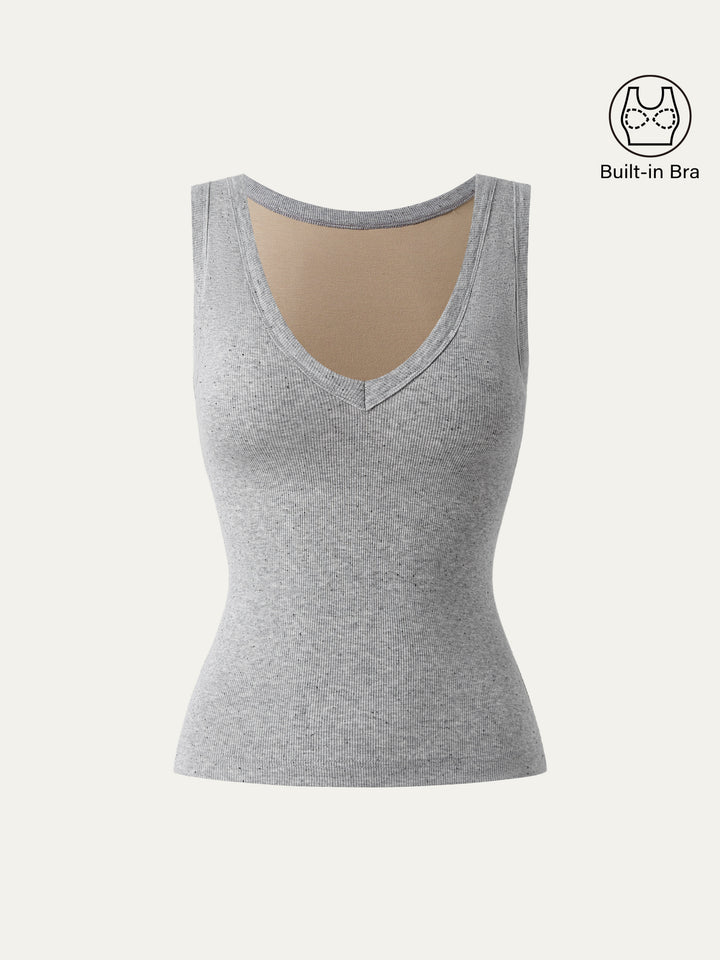 V-neck Cotton New Airy Brami Tank Heather Grey XS