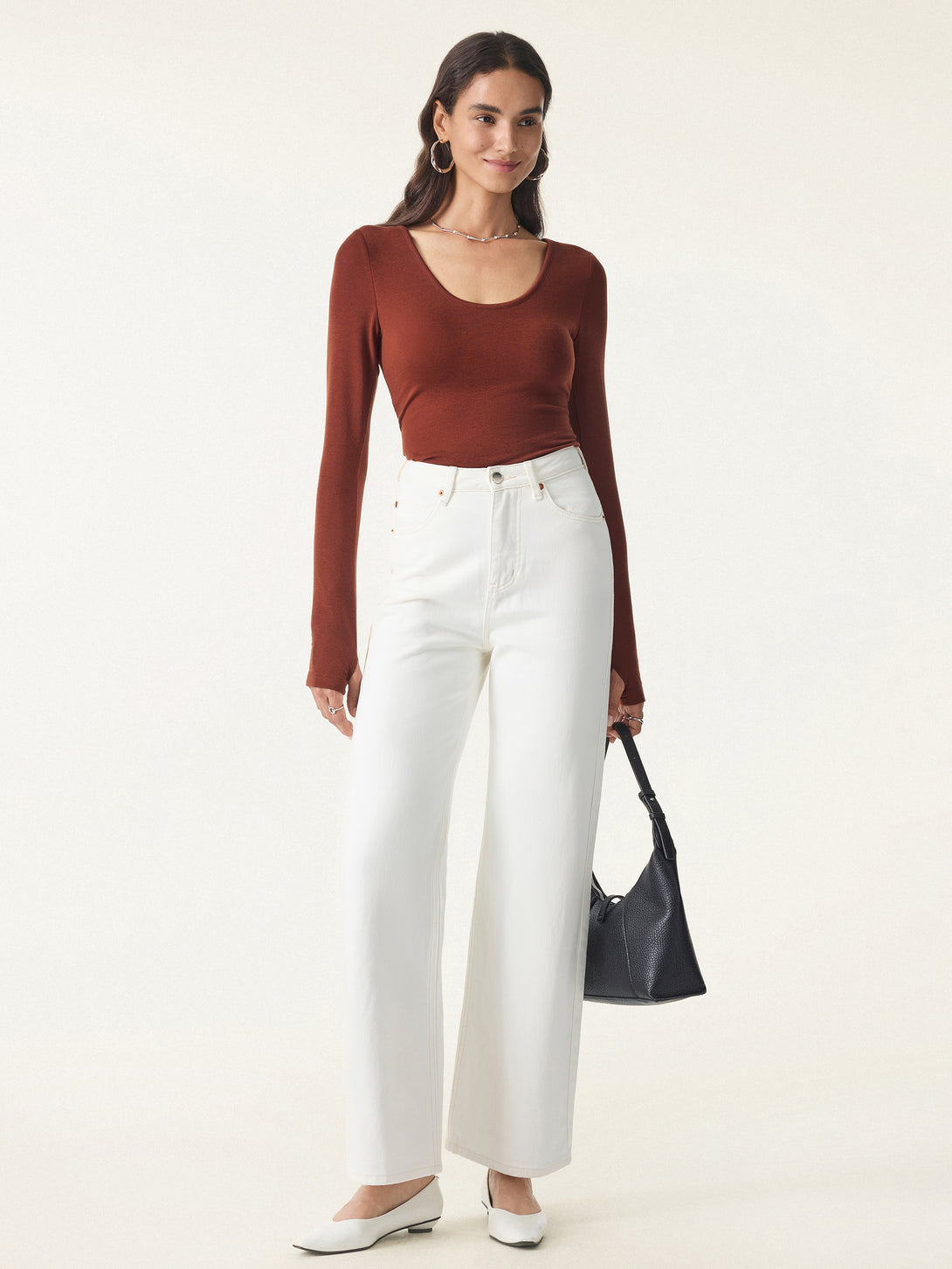 Lyocell Cashmere Scoop Neck Thumbhole Brami