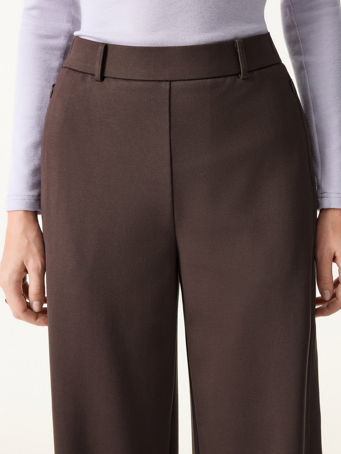 Mid Rise Barrel Leg Pull-on Pants with Pockets