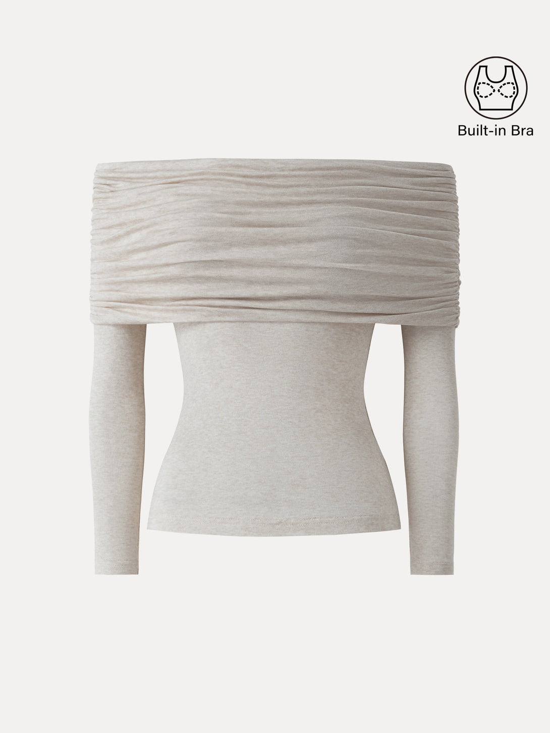 Lyocell Wool Ruched Off-Shoulder Brami Top