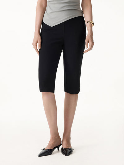 OGLmove Stretch Ponte Chic Capri Pant with Pockets