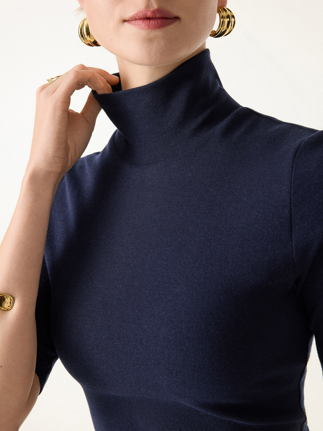 2Pcs Set Essential Turtleneck Elbow Length Sleeve Brami