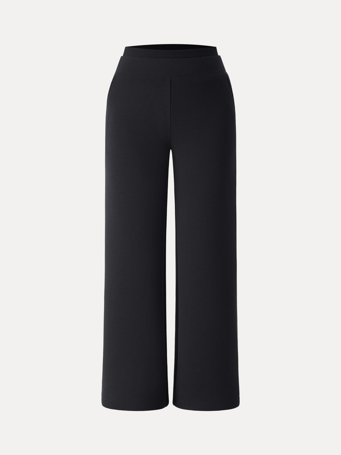 Double Waistband Straight Leg Pants with Pockets
