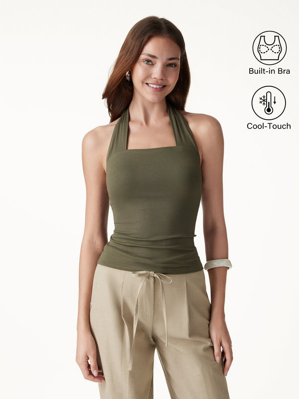 OGLmove Halter Going-Out Bra Top Ever Olive XS