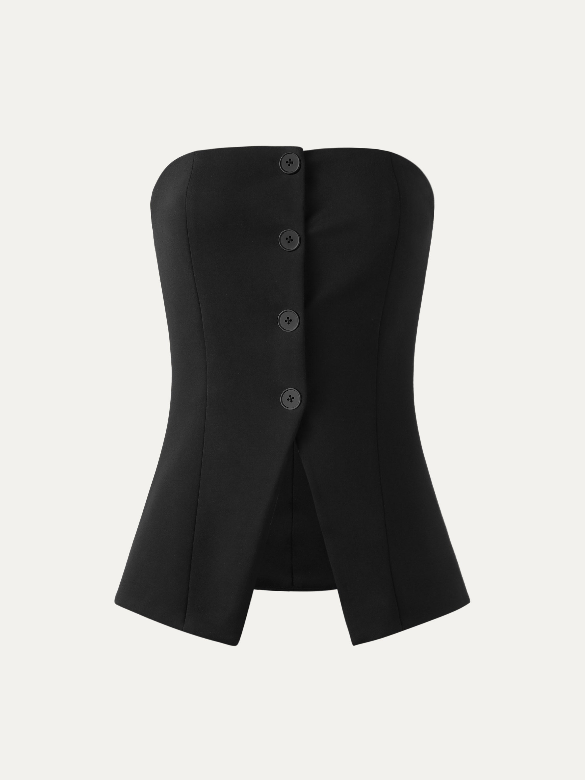 Longline Tube Waistcoat - Black