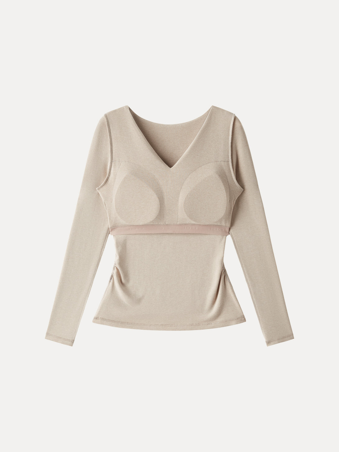 Flapped V-neck Side Ruched Brami