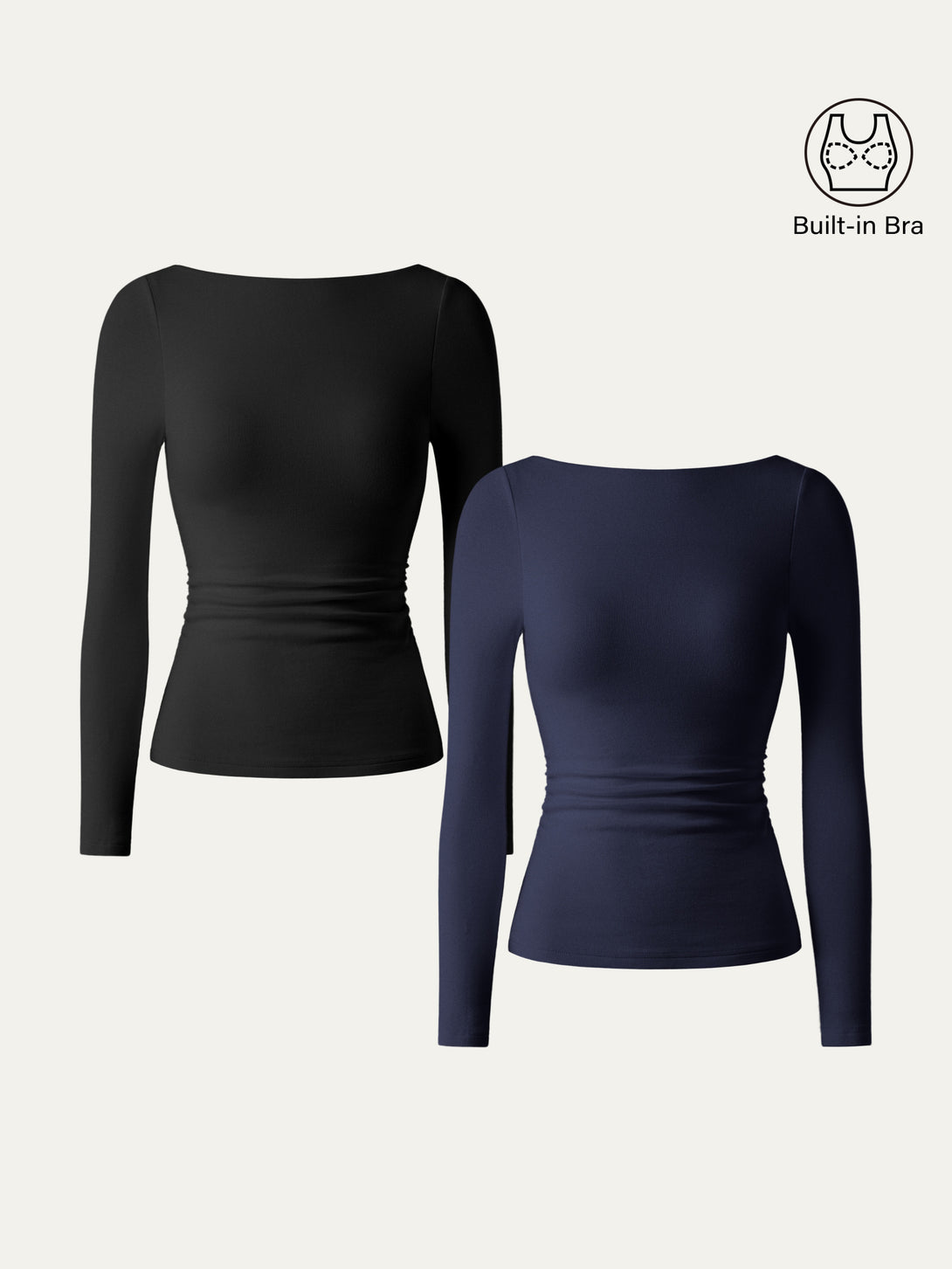 Open-Back Bandless Brami Top Black/Midnight Navy XS