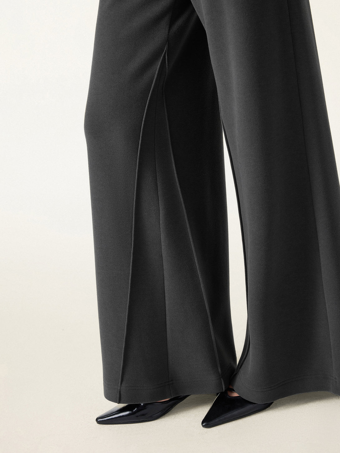 Tummy-Control Mid Rise Ultra-Wide Leg Pants with Pockets