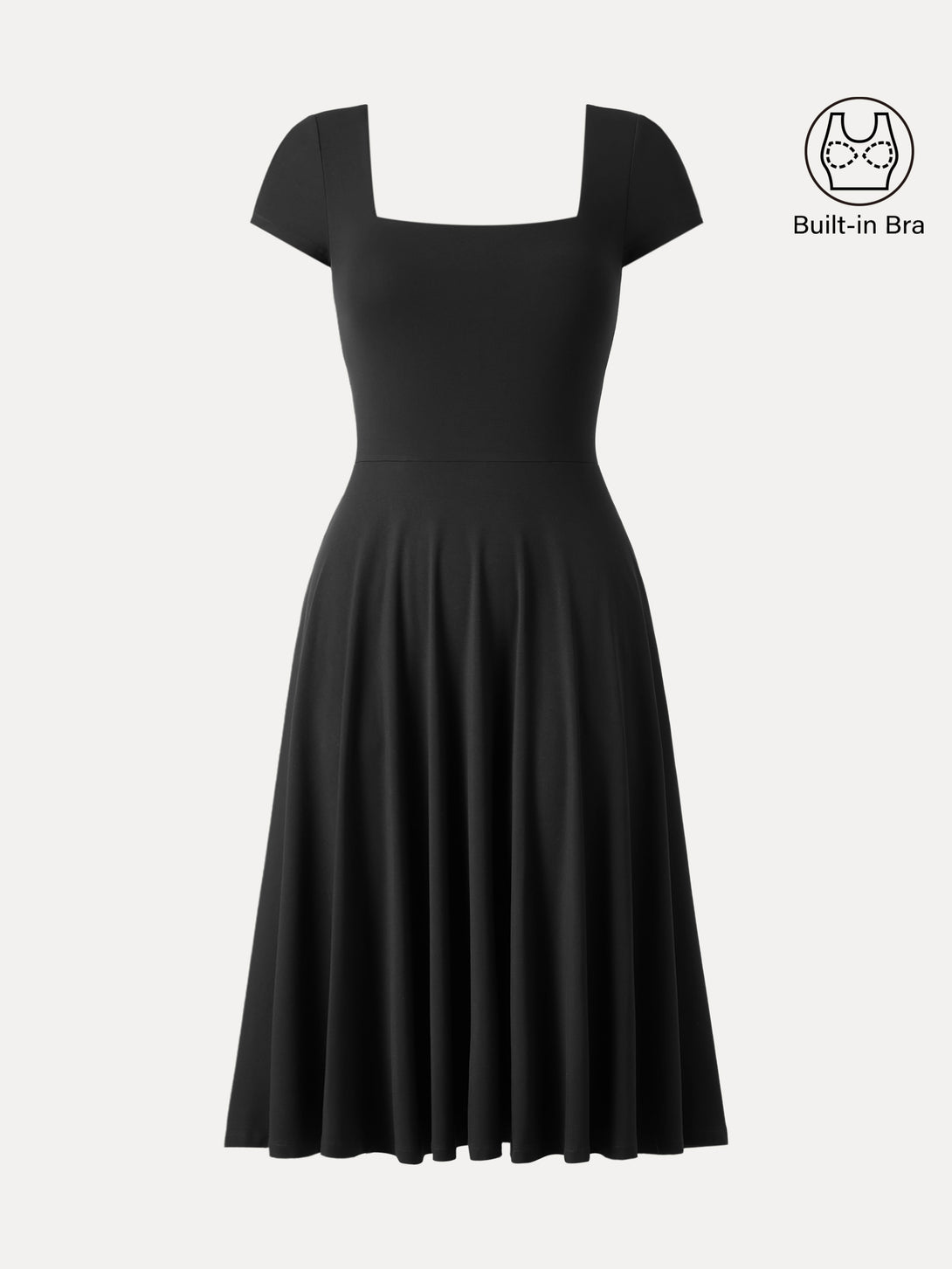 square neck short sleeve midi dress Casual Going Out Regular Fit Midnight Navy/XS Midi Dresses Fitted Sleeves Short Sleeves Square Neck Women Dresses OGLmove