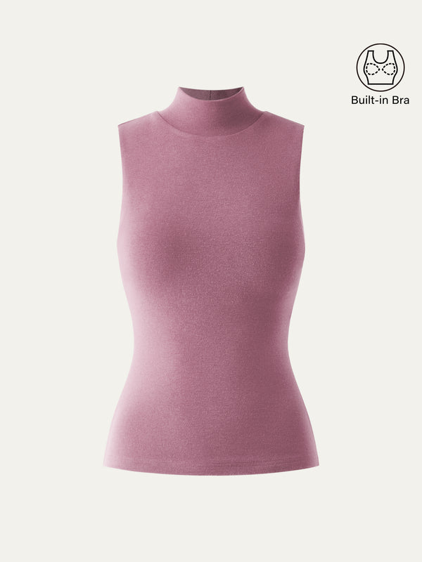 Thermal Mock Neck Open-Back Brami Top