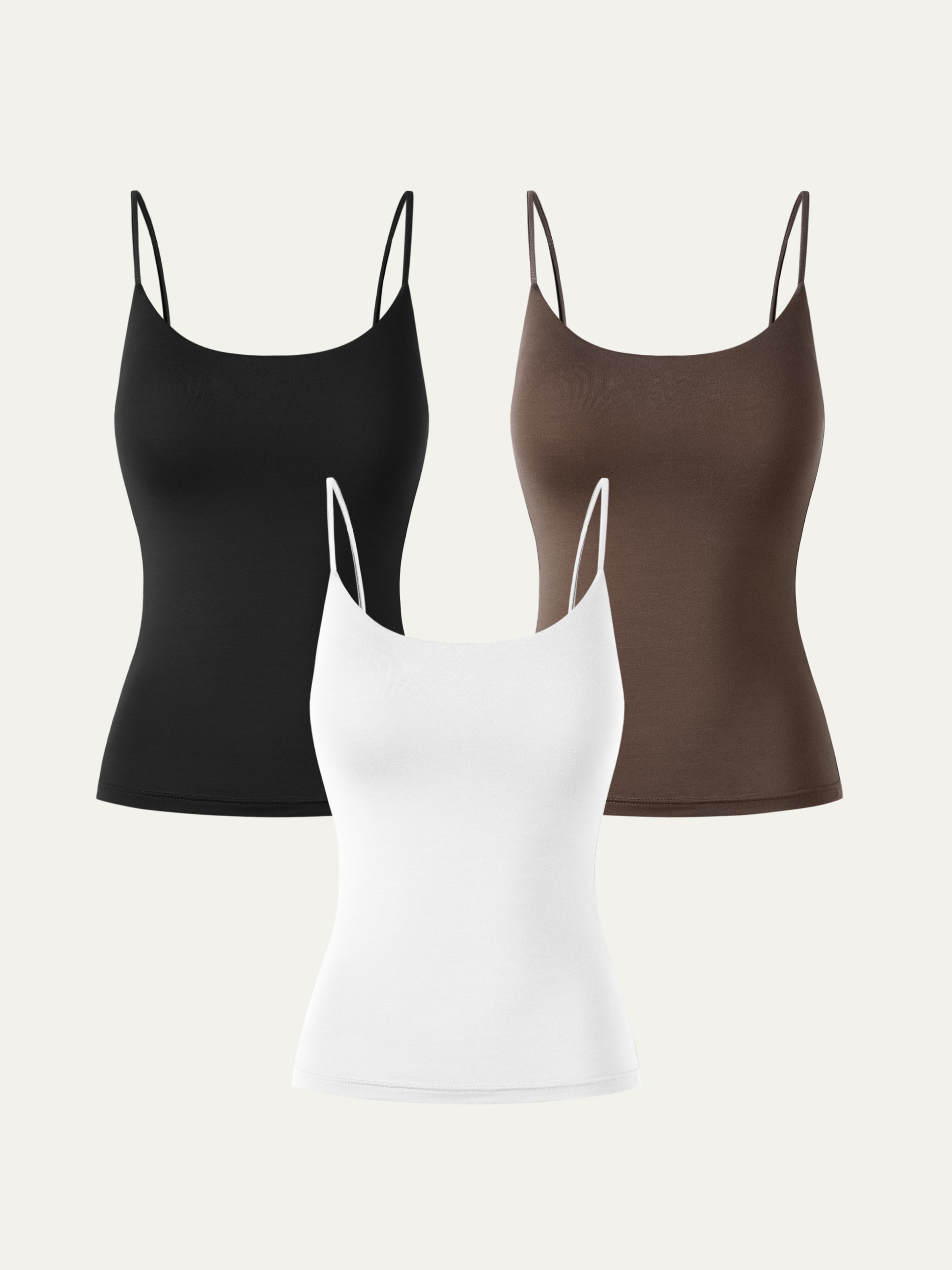 Lenzing Tencel Cami 3Pcs Set - White/Black/Foam Blue