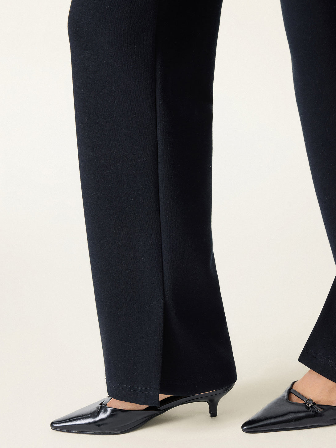 Cozy Knit High Rise Slim Straight Leg Pants with Pockets