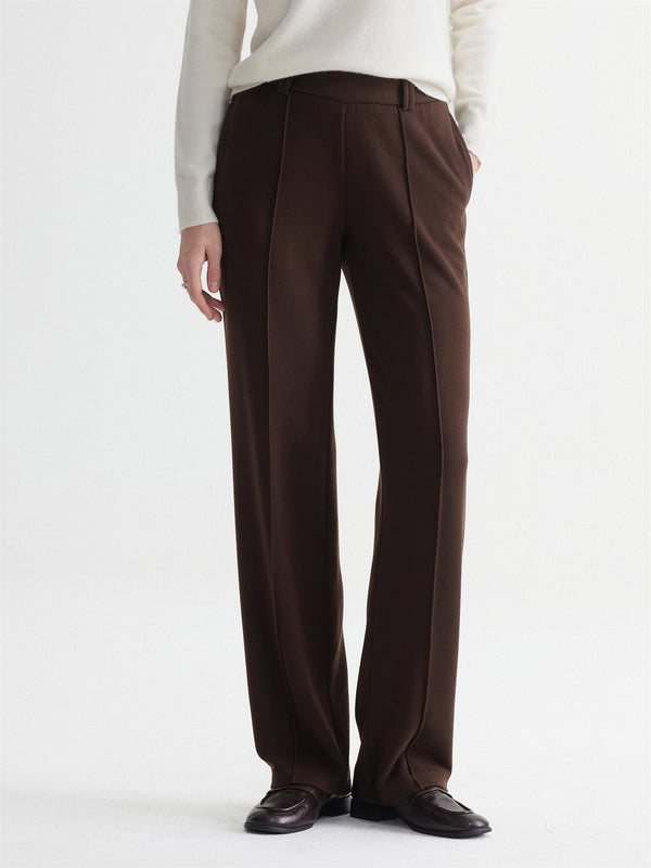 OGLmove MaxWarm High-Rise Tapered Pintuck Pants with Pockets Regular Acajou