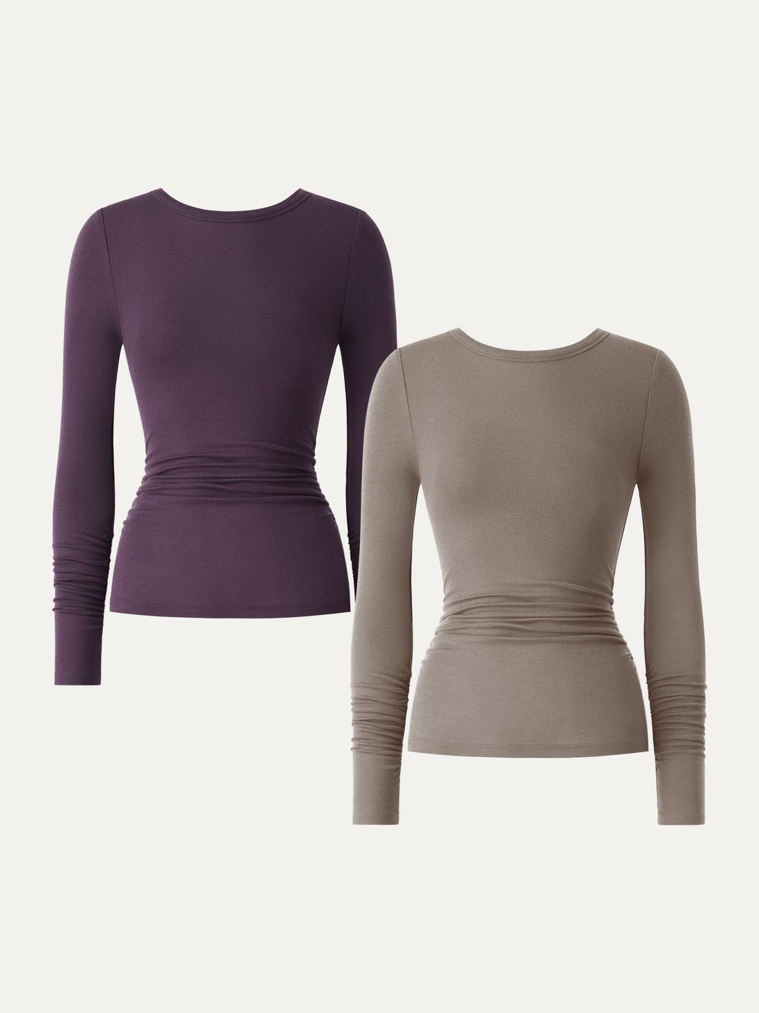 Lyocell Cashmere Ruched Sleeve Skimming Top