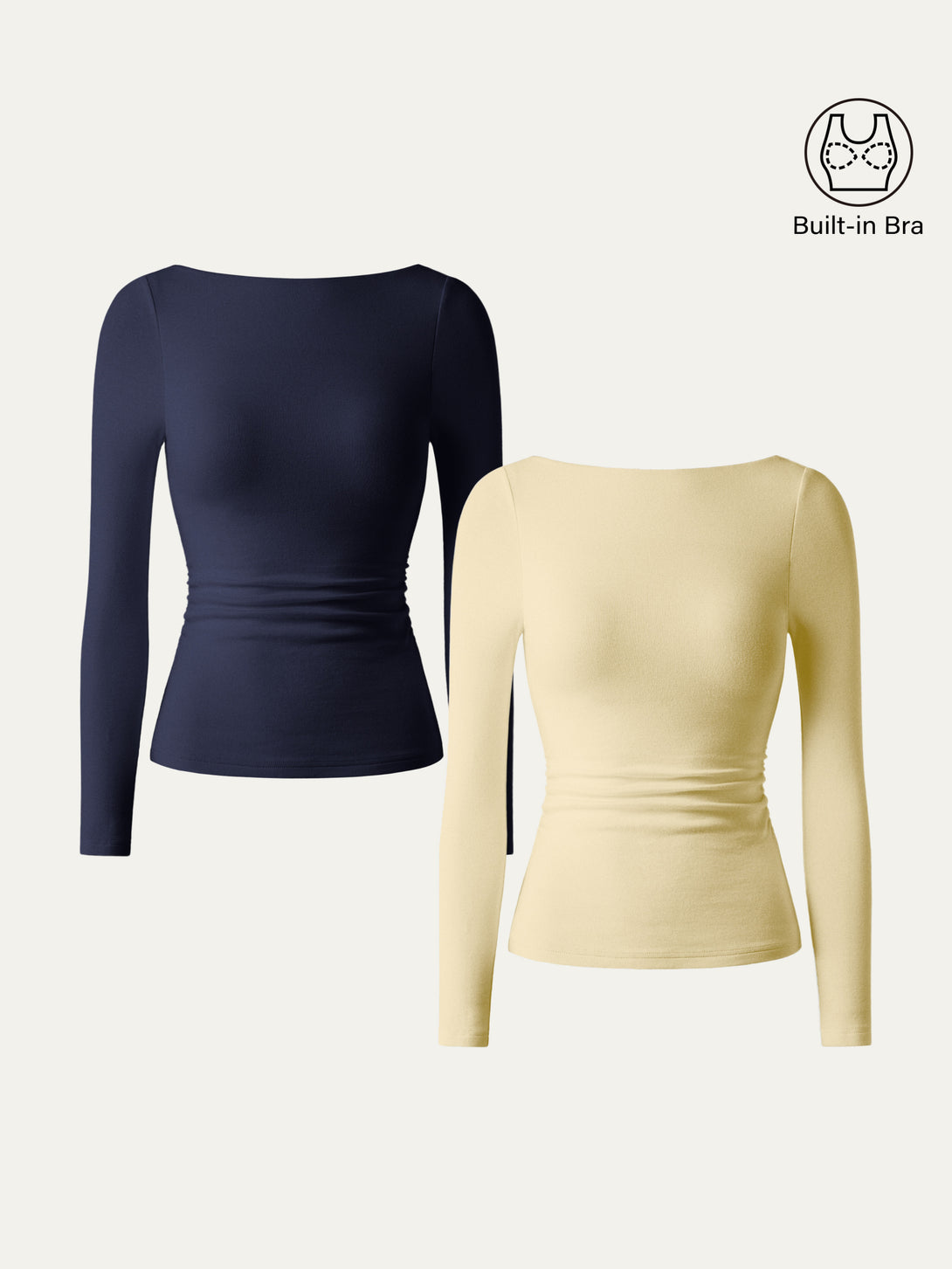 Open-Back Bandless Brami Top Butter Yellow/Midnight Navy XS