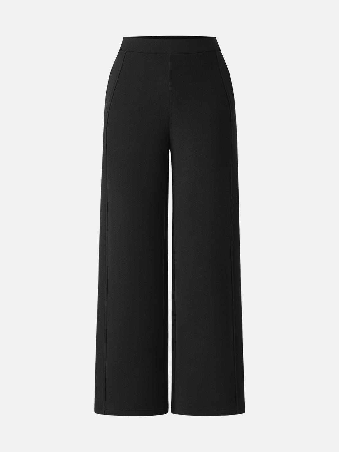 FuzzLuxe Mid Rise Wide Leg Pull-on Pants with Pockets Regular Black