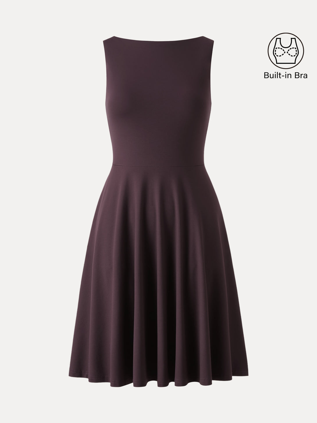 fit and flare dress with built in bra Kalauyu Womens Square Neck Sleeveless Fit and Flare Dress, Casual Sundress with Built-In Bra Stretchy Tank Soft Comfy Dress