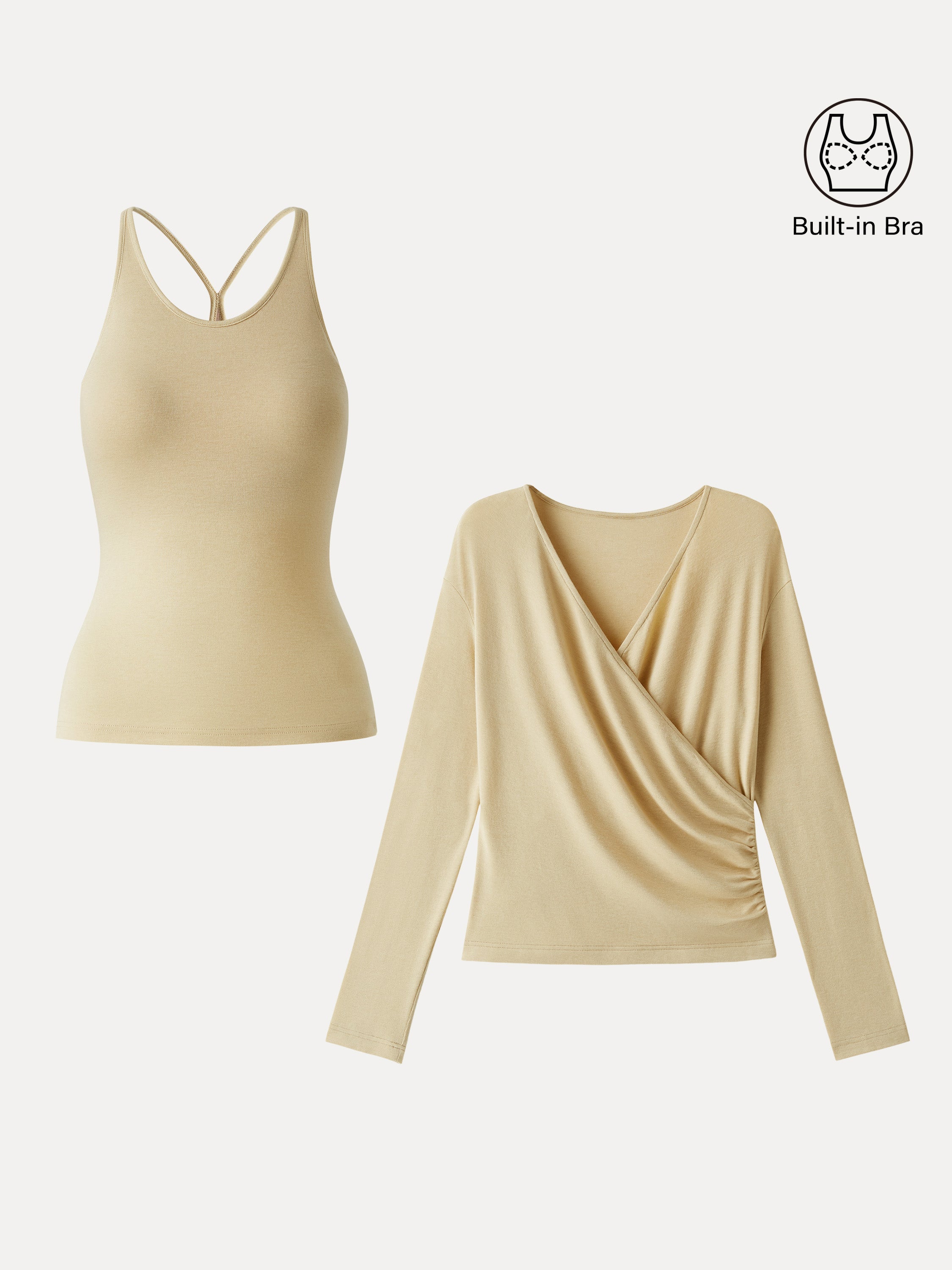 OGL Summer Two-Piece Set Cami with Surplice Ruched Top – OGLmove