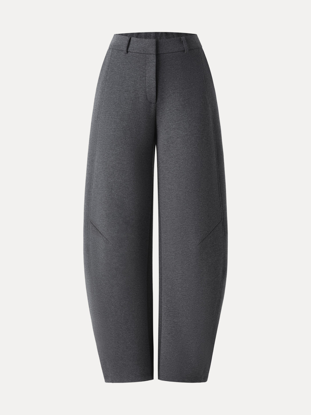 Stretch Mid Rise Barrel Leg Knit Pants with Pockets