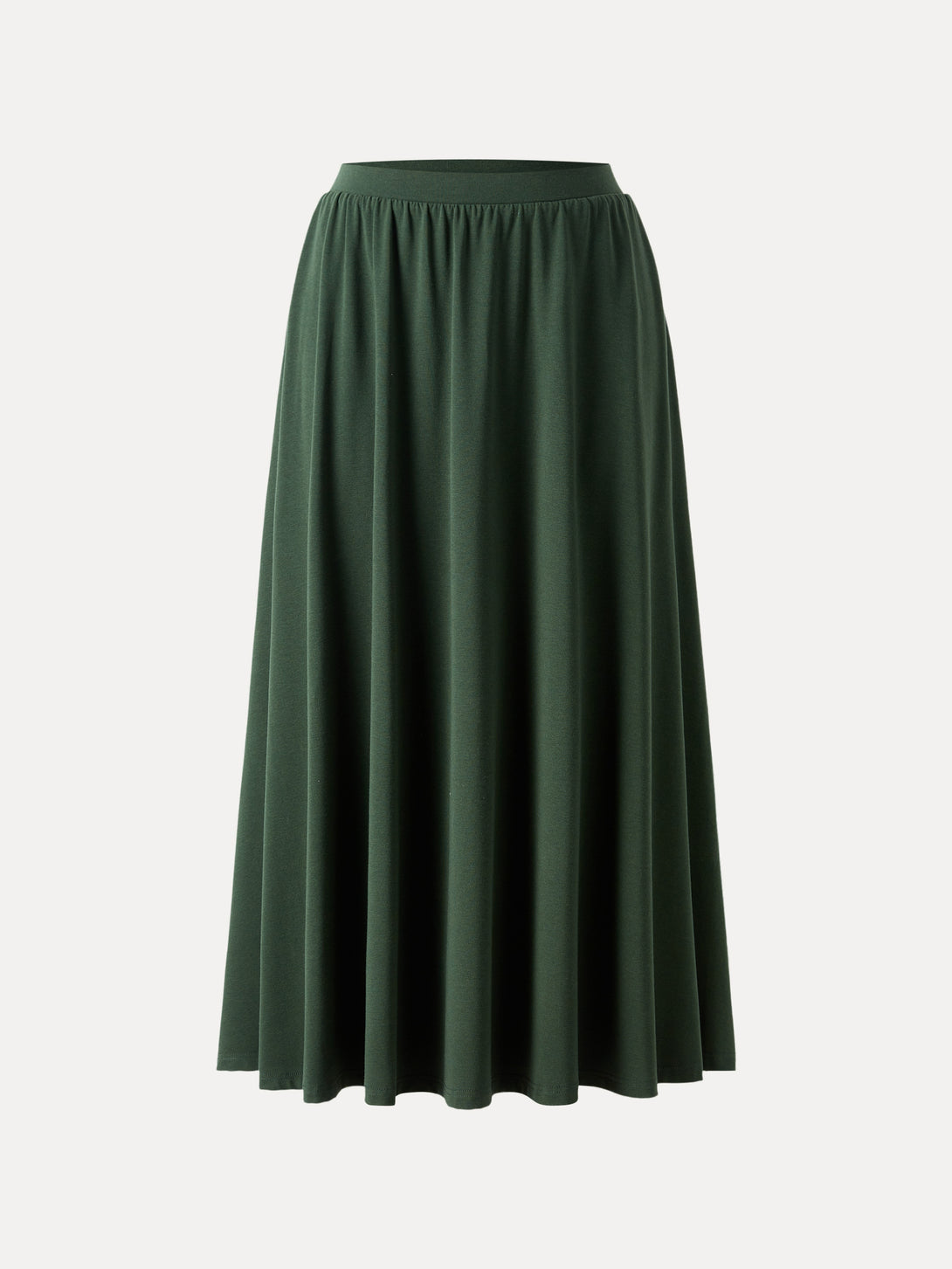 Stretch Cotton Maxi Umbrella Skirt with Pockets
