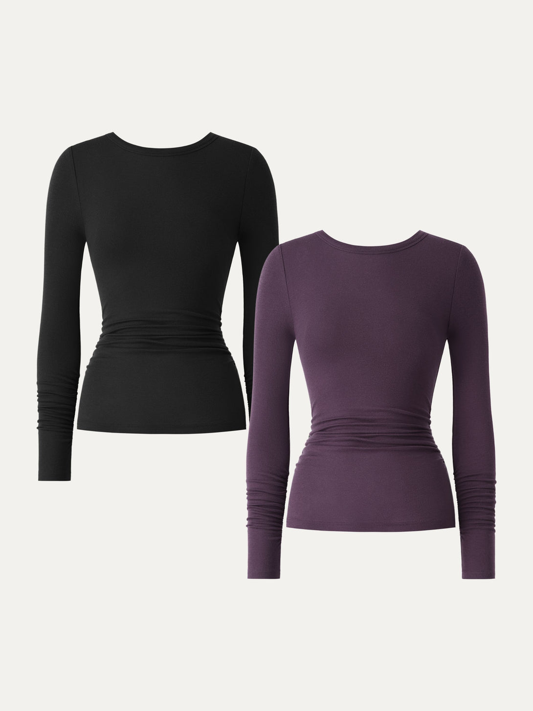 Lyocell Cashmere Ruched Sleeve Skimming Top