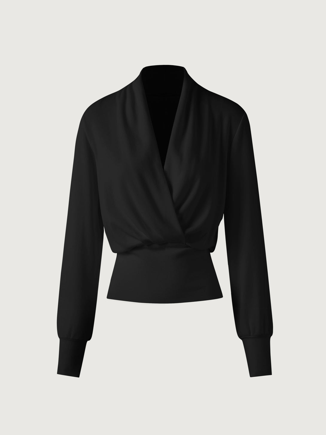 Surplice Tuckable Top Black XS