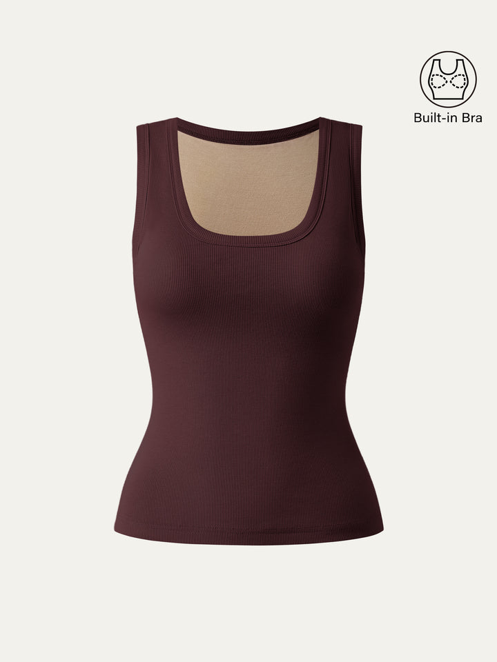 Scoop Neck Cotton New Airy Brami Tank Ruby XS