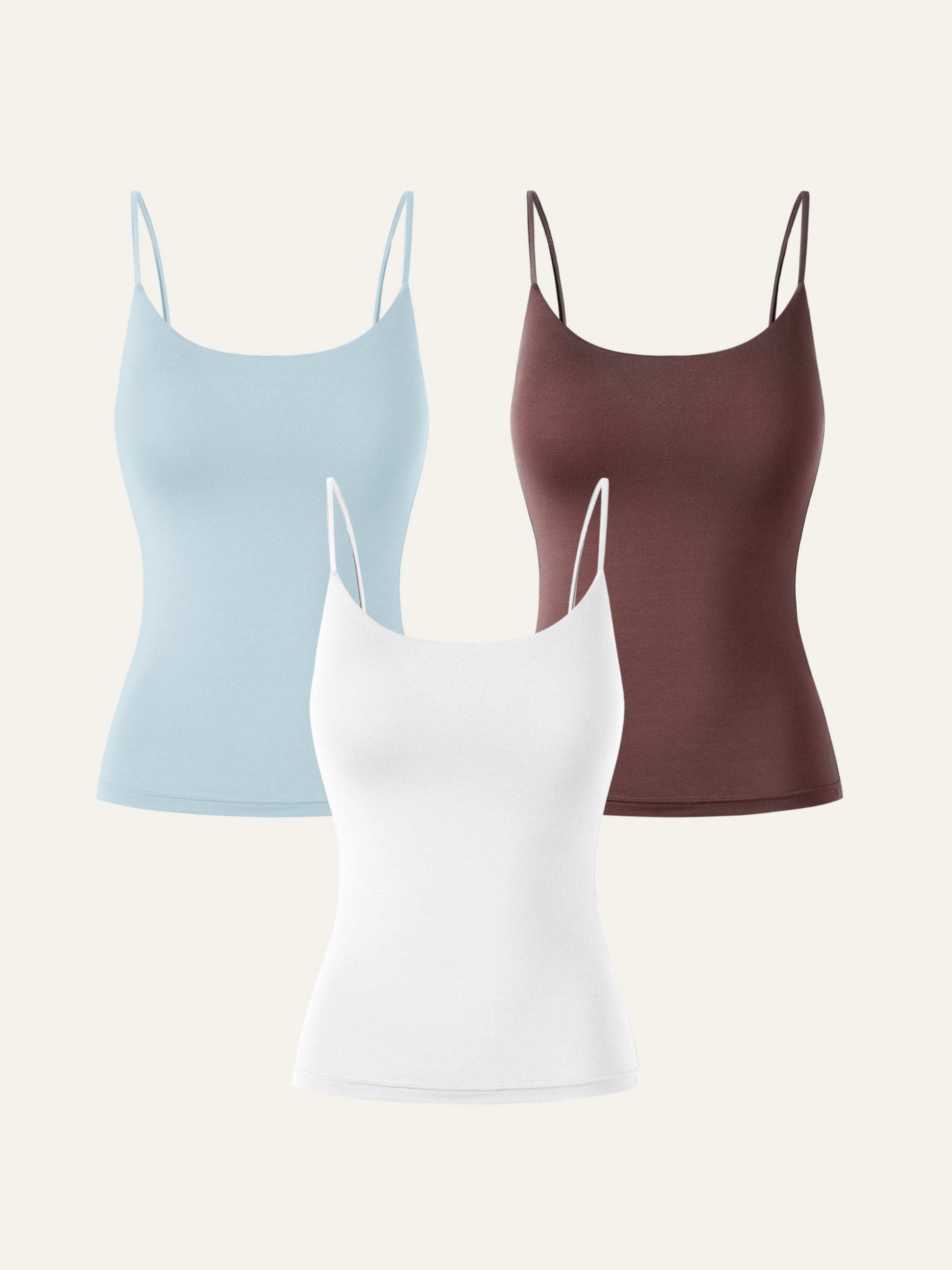 Lenzing Tencel Cami 3Pcs Set - White/Black/Foam Blue