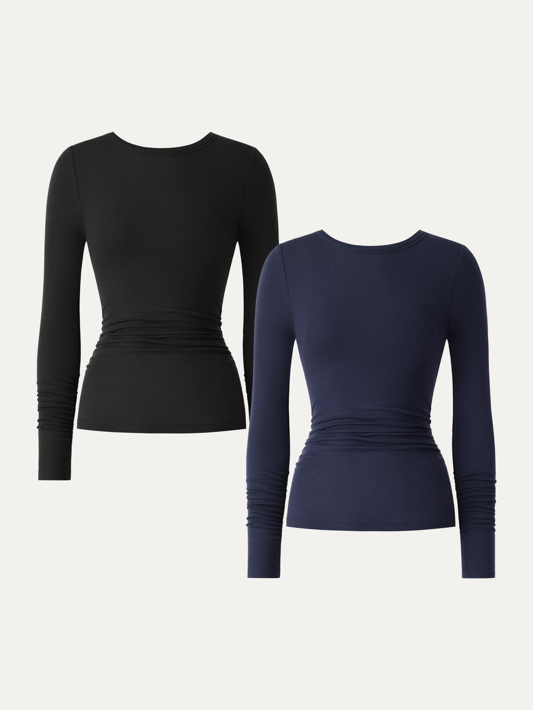 Lyocell Cashmere Ruched Sleeve Skimming Top