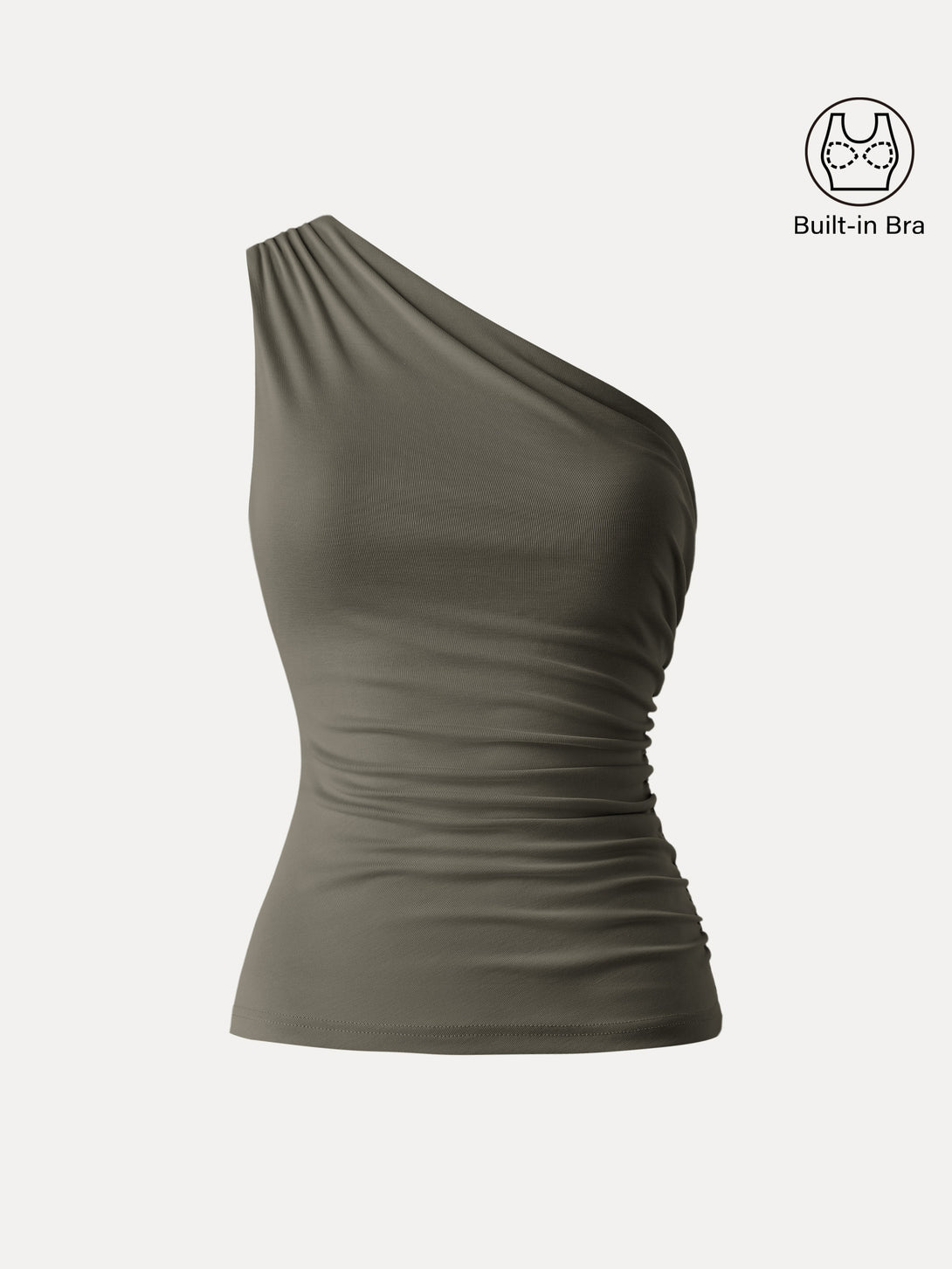 Sandwashed One Shoulder Ruched Brami