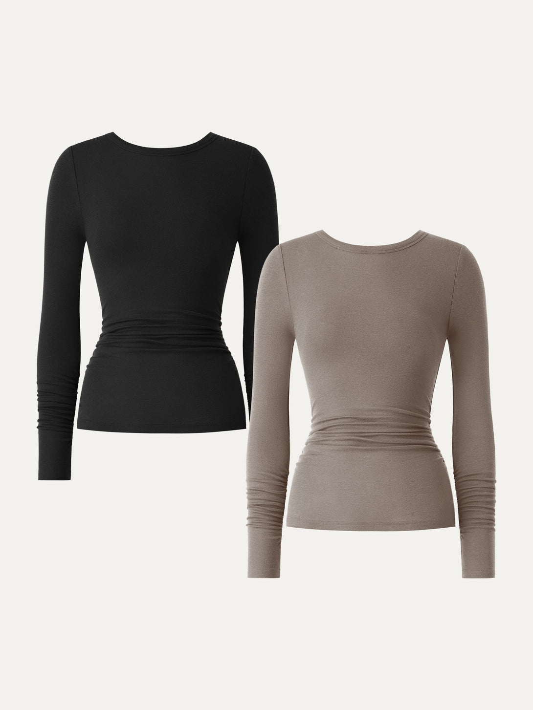 Lyocell Cashmere Ruched Sleeve Skimming Top