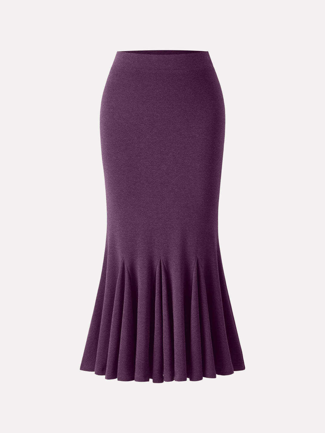 Brushed Inside Mermaid Flare Pull-On Midi Skirt