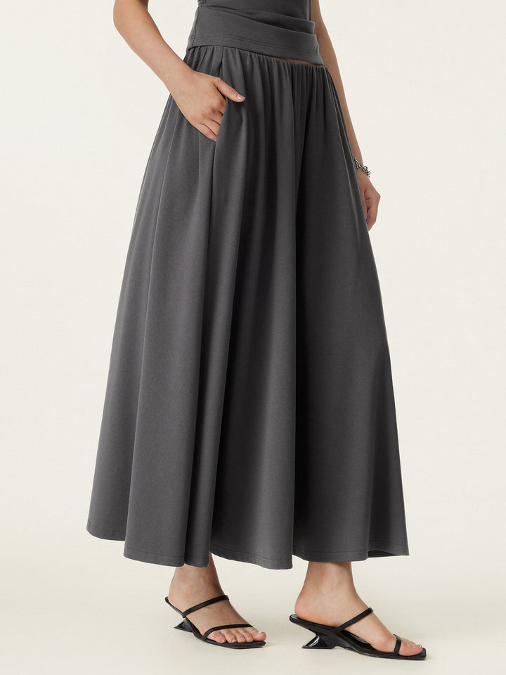 Umbrella Maxi Skirt with Pockets