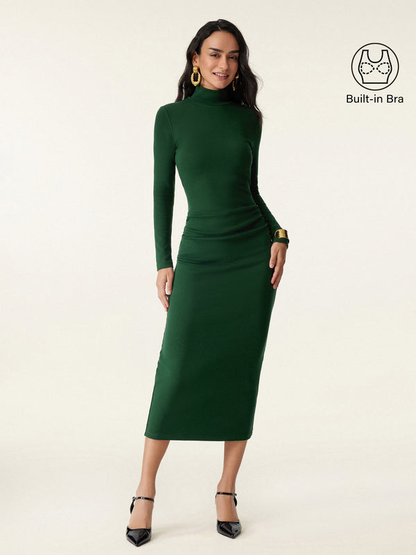 Mockneck Open-Back Bandless Brami Dress