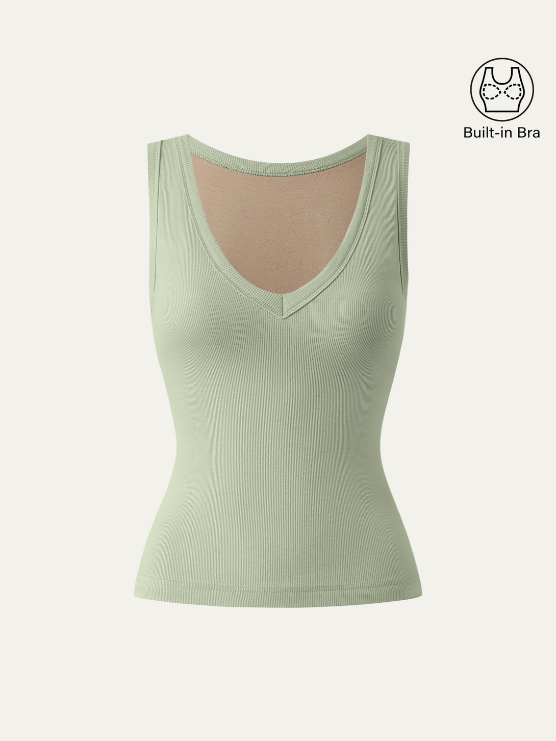 Green Tonal Co-ord Capsule Stretchy V-neck Tank XS