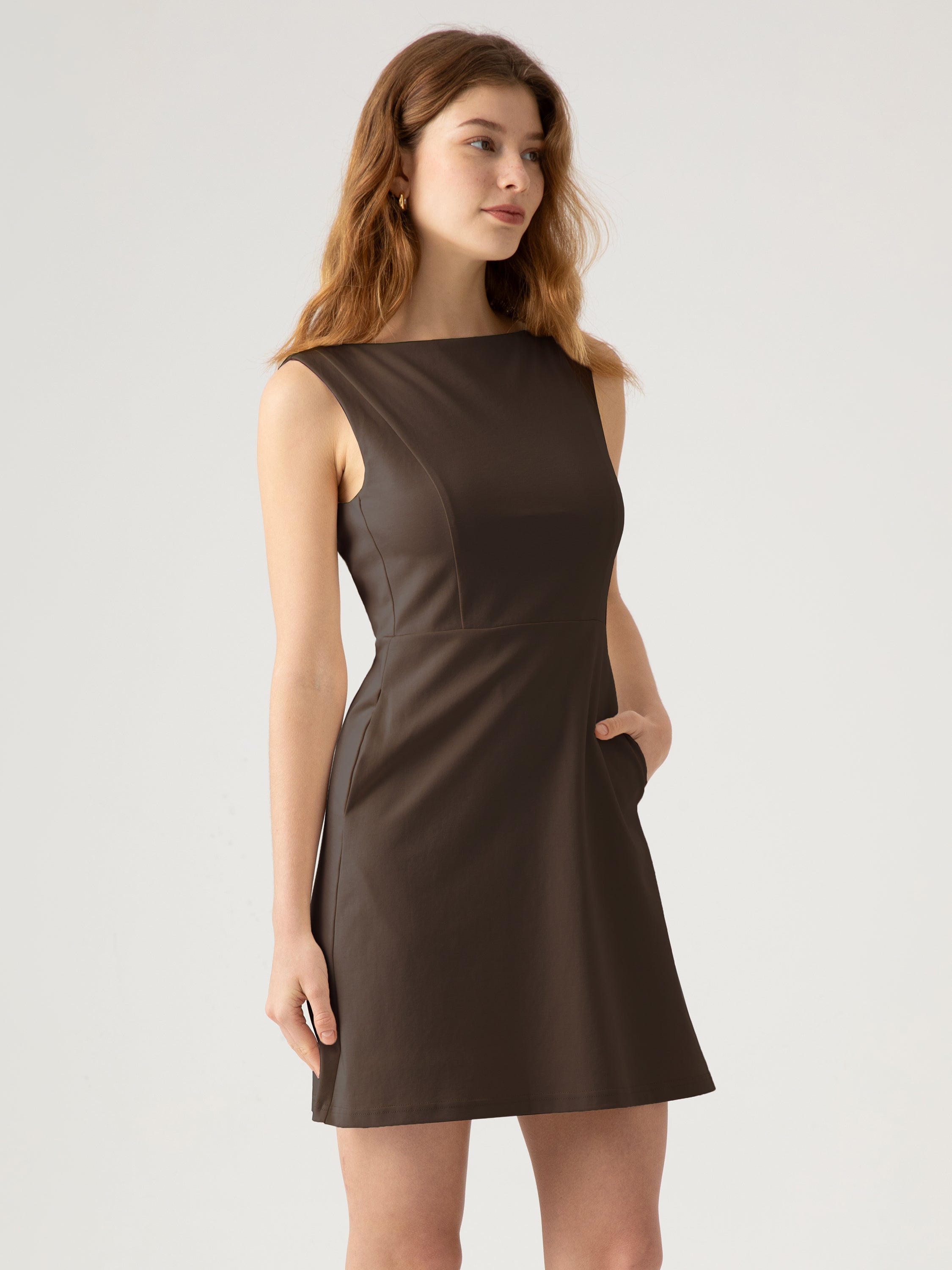 Work-Leisure Boatneck Dress - Black