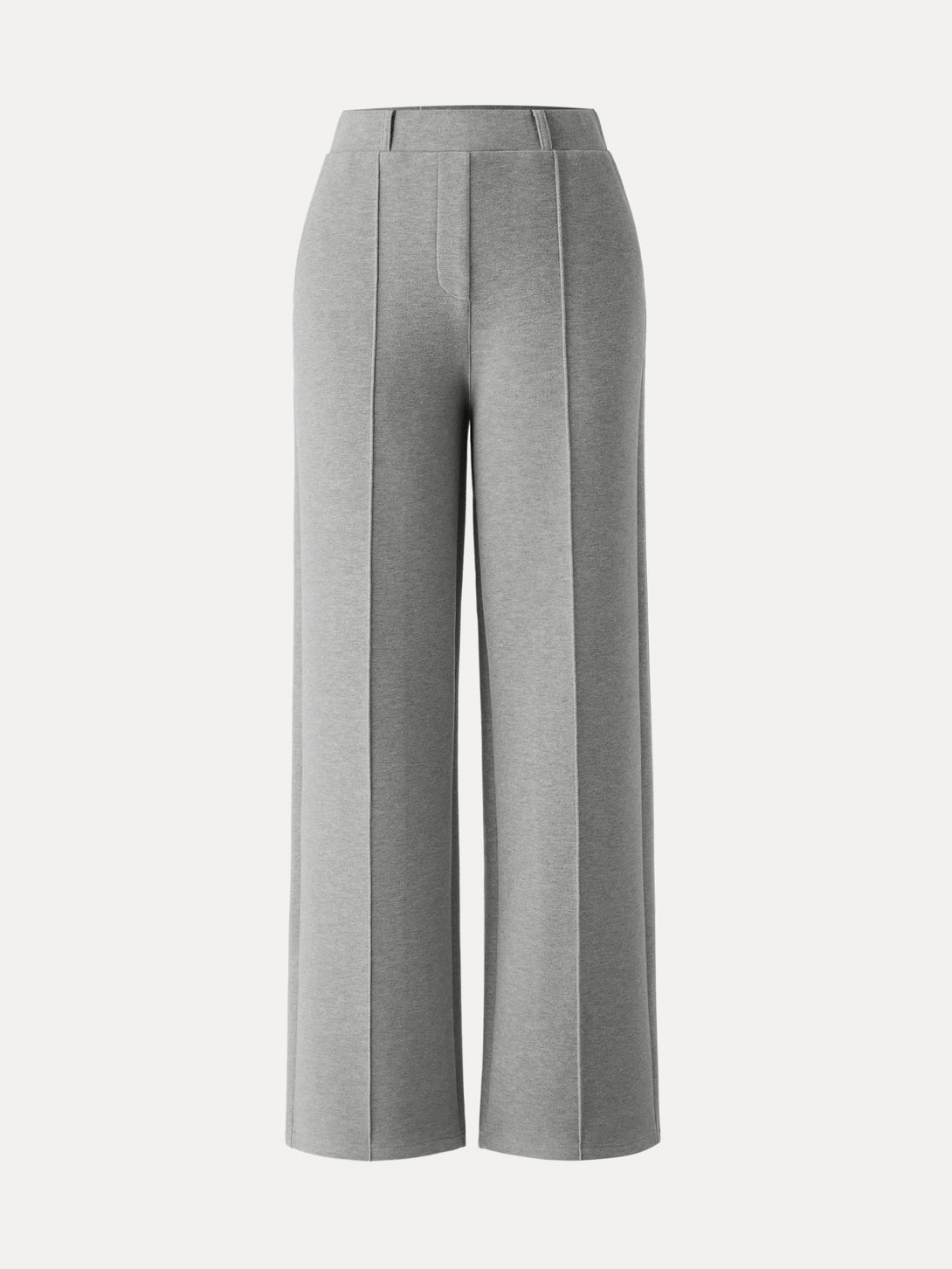 High Waisted Straight Leg Pull On Pant Regular Heather Grey