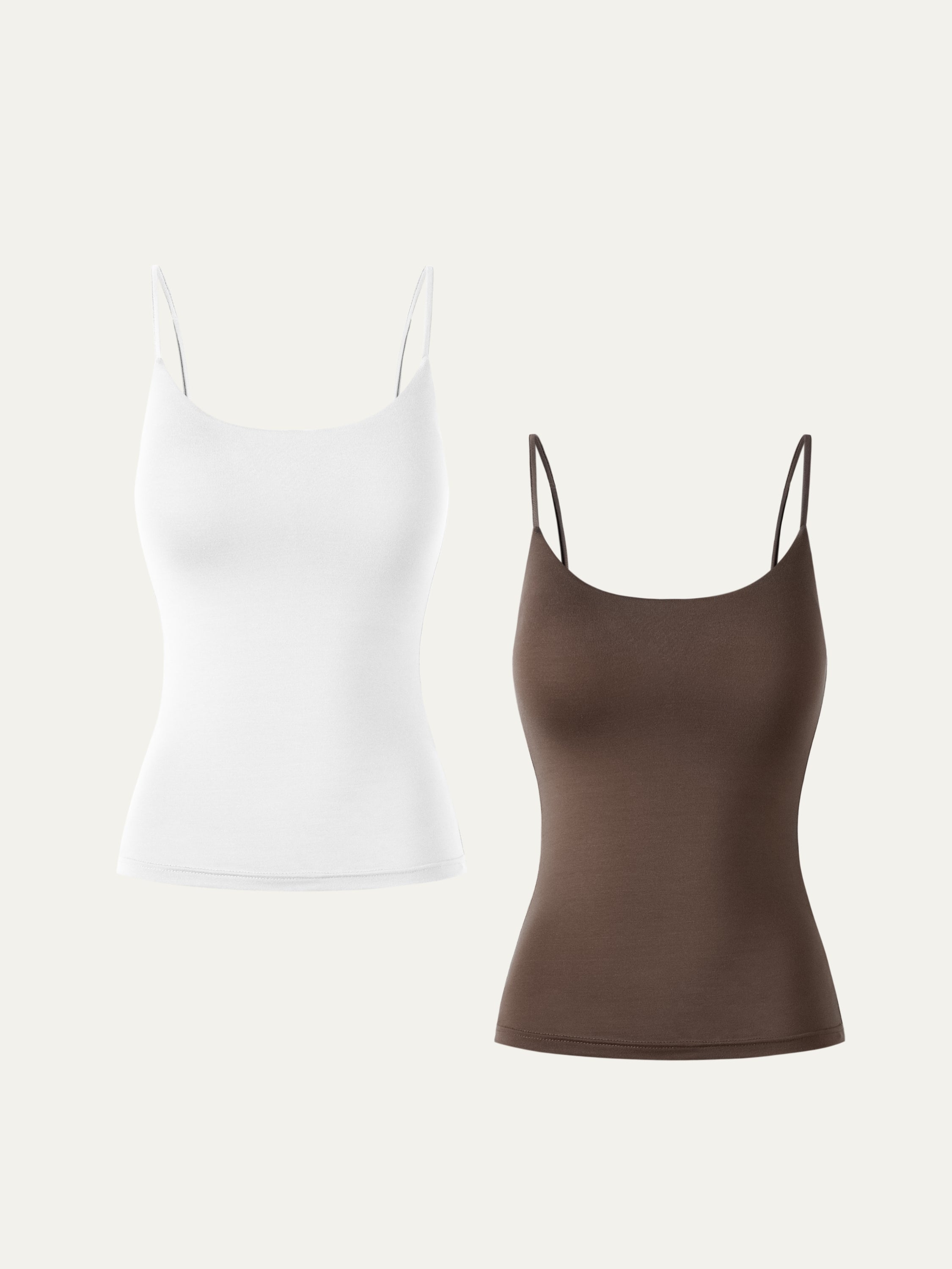 Lenzing Tencel Cami 2Pcs Set - Black/Marron