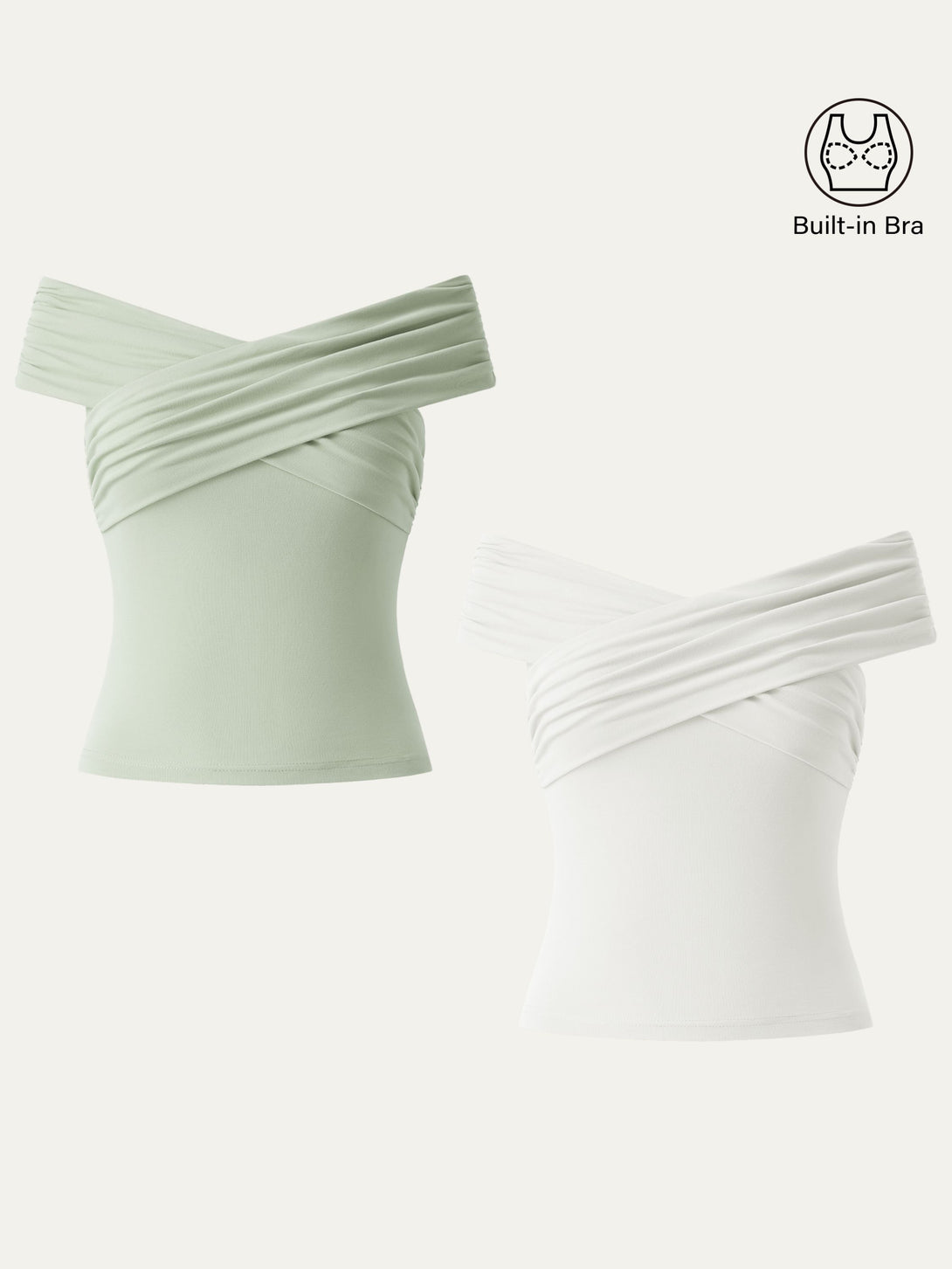 Criss Cross Off Shoulder New Airy Brami Top