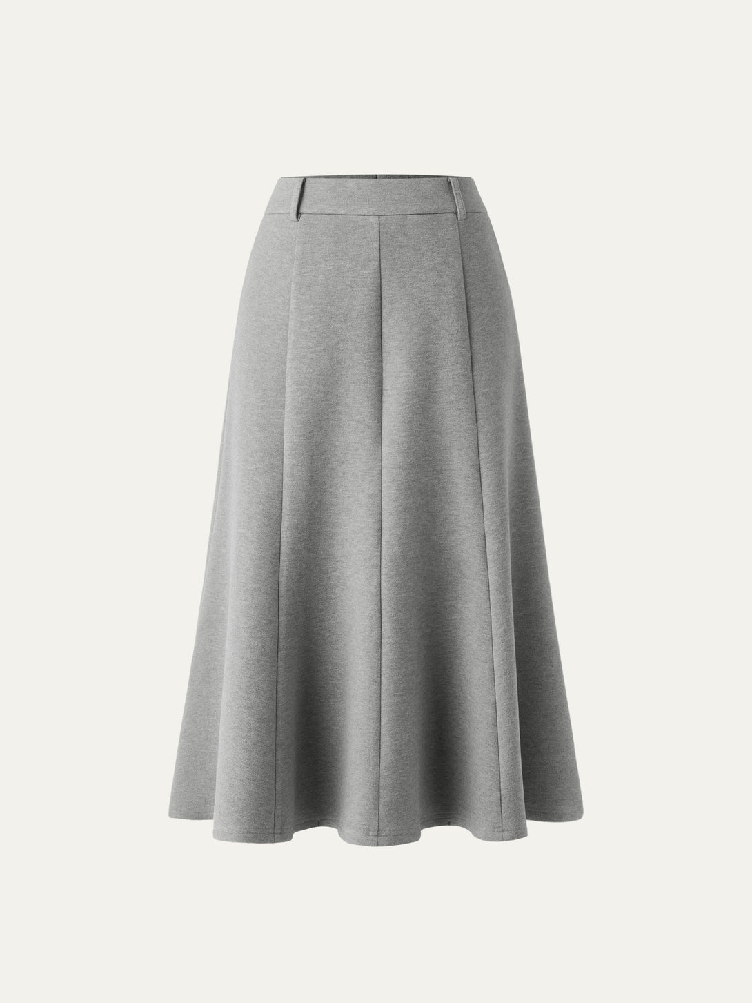 High Waisted Umbrella Hem Midi Skirt Regular Heather Grey