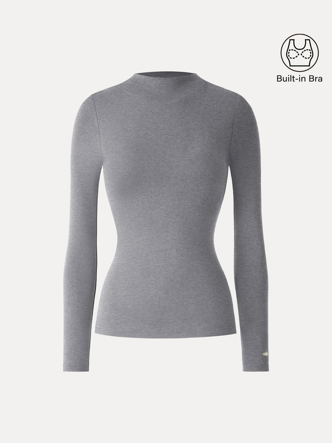 LiteWarm Mockneck Long Sleeve Brami Heather Grey XS
